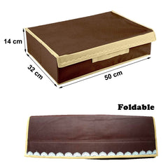Heart Home Multipurposes Non Woven Drawer Organizer/Foldable Storage Box (Brown)