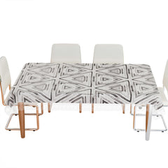 Heart Home Dining Table Cover | PVC Table Cloth Cover | 6 Seater Table Cloth | Triangle Table Cover | Table Protector | Table Cover for Dining Table | 60x90 Inch | DTC | Gray