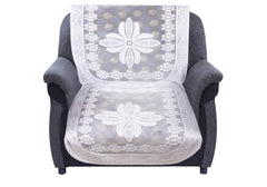 Kuber Industries Floral Design Cotton 6 Pieces 5 Seater Sofa Cover Set (White)-CTKTC32975