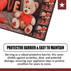 Heart Home Fridge Top Cover | Fridge Top Cover with Pockets | Refrigerator Top Cover for Kitchen | Fridge Top Cover with 6 Utility Pockets | Love-Design Fridge Cover | Brown