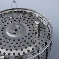 Heart Home Stainless Steel Vegetable Steam Cooker | Double Layer | Foldable Baby Food Steamer for Vegetable Cooking | Rust & Stain Resistant | 11" - 27.3cm | Fit Various Size Pots