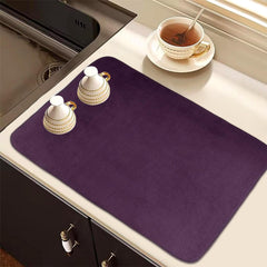 Kuber Industries Dish Dry Mat | Microfiber Drying Mat | Kitchen Drying Mat | Reversible Mat | Kitchen Absorbent Mat | Dish Dry Mat for Kitchen | 50x70 | Pack of 3 | Dark Purple
