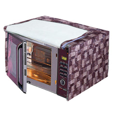 Kuber Industries 3D Checkered Design PVC Microwave Oven Full Closure Cover for 20 Litre (Brown)-KUBMART09970