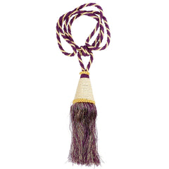 Kuber Industries Beads Beautiful Design Polyester 6 Pieces Curtain Tie Back Tassel Set (Purple) CTKTC33584