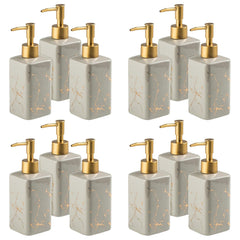 Kuber Industries Liquid Soap Dispenser | Handwash Soap Dispenser | Soap Dispenser for Wash Basin | Shampoo Dispenser Bottle | Bathroom Dispenser Bottle | 12 Piece | Pack of 4 | ZX032GY | 320 ml | Gray