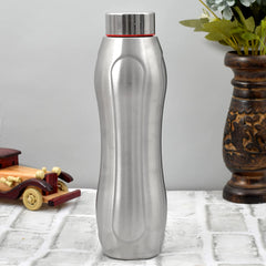 Heart Home Lightweight Odour Free Stainless Steel Fridge Water Bottle/Refrigerator Bottle/Sports Bottle, 1000 ML- Pack of 2 (Silver)-HS42KUBMART25180