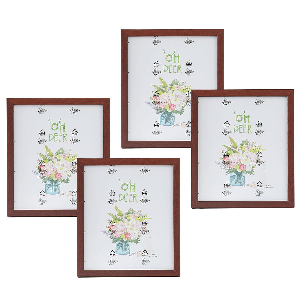 Kuber Industries Photo Frame For Home Décor|Use Horizontal & Vertical|Crystal Clear Glass|Perfect For Home, Office And Shop "21.8x26.9CM"-Pack of 4 (Brown)