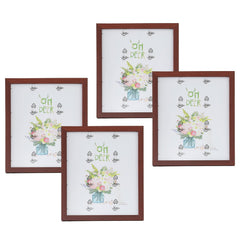 Kuber Industries Photo Frame For Home Décor|Use Horizontal & Vertical|Crystal Clear Glass|Perfect For Home, Office And Shop "21.8x26.9CM"-Pack of 4 (Brown)