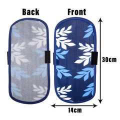 Kuber Industries Fridge Handle Cover | Refrigerator Handle Cover | Fridge Door Handle Protector | Fridge Door Handle Cover | Leaf Kniting Fridge Handle Cover | 2 Piece Set | Blue