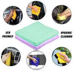 Heart Home Cleaning Towel | Reusable Cleaning Cloths for Kitchen | Duster Towel for Home Cleaning | 400 GSM Cleaning Cloth Towel for Car | Bike | 50x70 | Pack of 2 | Multi