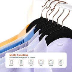 Kuber IndustriesVelvet Cloth Hanger Set of 15 with Chromed Plated Steel Hook (Black)