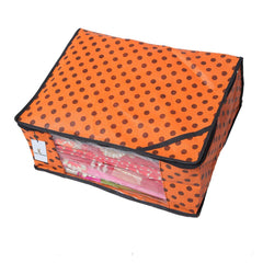Kuber Industries 3 Piece Non Woven Saree Cover Set, Orange,CTKNEW143