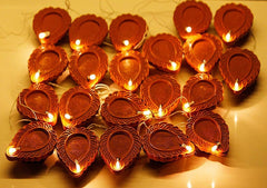 Kuber Industries Diwali Diya 2 Meter String Lights Diwali Lights for Decoration 20 Diya's Diwali Candle String Light Decorative Lights for Diwali (Brown)