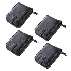 Kuber Industries Card Holder Wallet For Men Women|Debit Credit Card Holder|Wallet For Id, Visiting Card, Buisness Card|RFID Protected|Button & Zipper Closure Wallet|Black (Pack Of 5)