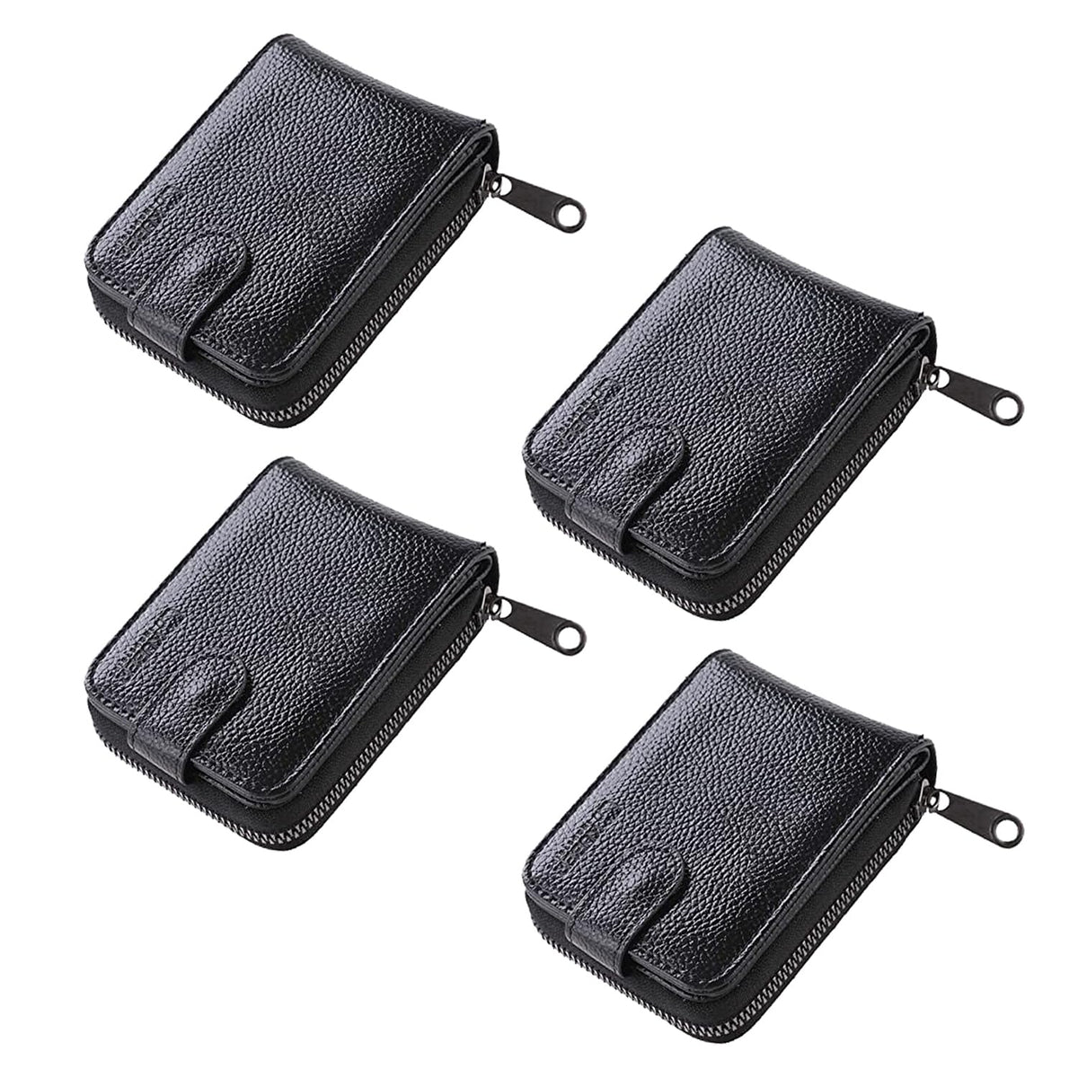 Kuber Industries Card Holder Wallet for Men Women|Debit Credit Card Holder|Wallet for Id, Visiting Card, Buisness Card|RFID Protected|Button & Zipper Closure Wallet|Black (Pack of 3)