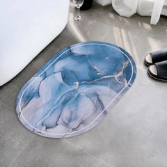 Kuber Industries Bath Mat | PVC Bathroom Mat | Shower Bath Mat | Floor Tub Mat | Diatom Mud Oval Mat | Anti-Skid Shower Bathroom Mat | CF-220814 |Pack of 2| Multi
