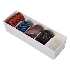 Kuber Industries Cloth Storage Box 5 GridDrawer Divider|Wardrobe Organizer For clothes (White)