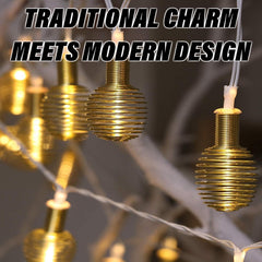 Heart Home Diwali Lights | Diwali String Light For Décor | Lights for Christmas | Lights for Navratri | Lights for Party | Lights for Indoor & Outdoor | Spiral String Lights | Golden