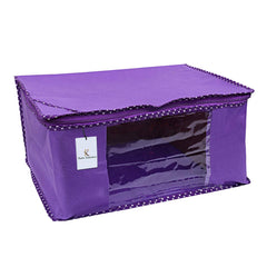 Kuber Industries 12 Piece Non Woven Saree Cover Set, Royal Blue,Large Size -CTKTC6452