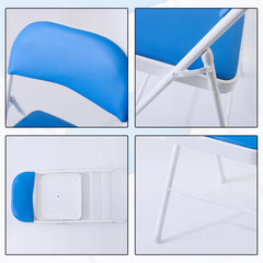 Urbane Home Folding Chair Office Chair Meeting Room Training Chair Student Dormitory Backrest Chair Reading Chair Iron Dining Chair Makeup Chair Furniture,Blue