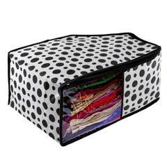 Kuber Industries Exclusive Polka Dots 12 Pieces Non Woven Blouse Cover Set (Black & White) -CTLTC38085