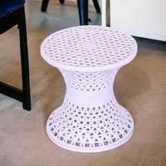 Kuber Industries Seating Stool | Plastic Mesh Damroo Stool | Both Sided Stool for Guestroom | Damroo Style Stool | Stool for Graden | Stool for Balcony | Pack of 2 | Multi