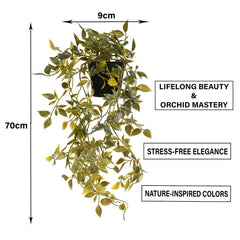 Kuber Industries Leaf Pot | Artificial Leaf Pot for Office | Flower Leaf Pot for Outdoor | Artificial Flower Leaf Pot for Home Décor | Artificial Flower Leaf Pot | Green