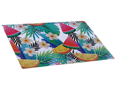 Heart Home Fruits Print PVC Waterproof & Washable Refrigerator|Fridge Placemats for Home & Kitchen Set of 6 (Transparent)