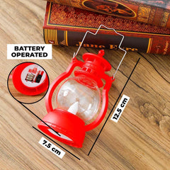 Homestic Pack of 4 LED Lantern Lamp|Battey Operated|Flameless Yellow Light|Safe & Easy to Maintain|Diwali Lights for Home Decoration,Along with Other FestivitiesB0-003B |Red