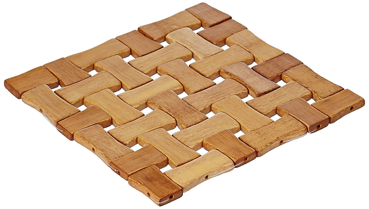 Kuber Industries Bamboo 2 Piece Heat Pad Coaster Set - Wooden