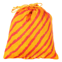 Kuber Industries Multiuses Lehriya Print Potli Bag for women With Drawstring Set of 4 (Assorted)