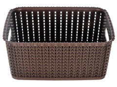 Heart Home Multiuses Large M 20 Plastic Tray/Basket/Organizer Without Lid (Brown)