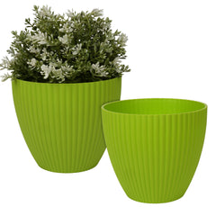 Heart Home Flower Pot | Flower Planter Pots for Indoor | Flower Pots for Outdoor | Pot for Garden & Balcony Flowering | Flower Plants Pot | Mega Flower Pot | 6 Inch | Pack of 2 | Green