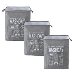 Kuber Industries Laundry Basket For Clothes|Foldable Laundry Hamper|Basket For Toys, Dirty clothes, Storage "45 LTR"-Pack of 3 (Grey)