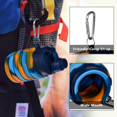 Heart Home Water Bottle | Silicone School Water Bottle | Expandable Water Bottle | Folding Water Bottle | Gym Water Bottle | Sports Water Bottle | 500 ML | Blue