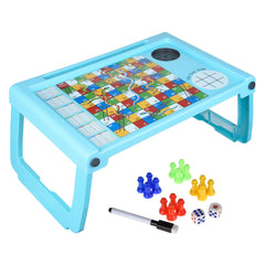 Heart Home Study Table | Study Bed Table for Kids | Foldable Study Table | Ludo Game Table for Kids | Laptop Support Table | Kids Gaming Study Ludo Table with Bottle Holder | Green