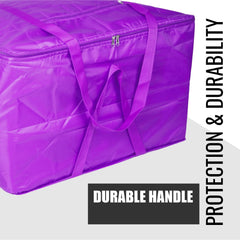 Heart Home Storage Attachi Bag | Parachute Travel Storage Bag | Underbed Storage Bag | Storage Organizer for Clothes | Zipper Closure Blanket Bag with Handle | Large | Pack of 2 | Purple