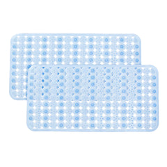 Kuber Industries Bathroom Mat|Anti Slip Mat for Bathroom Floor|Durable,Wear Resistant & Easy to Maintain|Acupressure & Foot Massager Door Mat with Water Drainage Holes|SG-01|69x36 cm,Blue (Pack of 2)