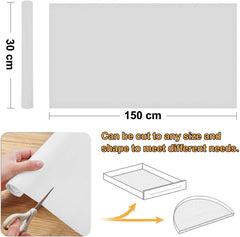 Kuber Industries Waterproof Anti Slip Diamond Textured Mat/Sheet for Kitchen Drawer|Cupboard Shelf & Fridge|Bathroom Shelves Liner 1.5 Mtr (White), Polyvinyl Chloride