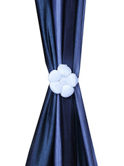 Kuber Industries Velvet 2 Pieces Curtain Tie Back Tassel Set (Silver) -CTKTC029491