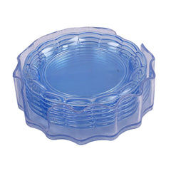 Kuber Industries 6 Pieces Tea Coaster with Stand (Blue) - CTKTC024987