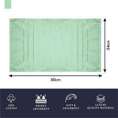 Kuber Industries Face Towel | Towels for Facewash | Towels for Gym | Facewash for Travel | Towels for Daily use | Workout Hand Towel | Lining Design | 14x21 Inch | Pack of 2 | Green