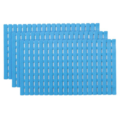 Kuber Industries Bath Mat | PVC Bathroom Mat | Shower Bath Mat | Floor Tub Mat | Bathroom Mud Mat | Anti-Skid Shower Bathroom Mat | JL-01A |Pack of 3| Blue