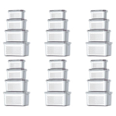 Kuber Industries 24 Pcs Food Containers | Storage Box for Fridge | Vegetable Fruit Boxes | Refrigerator Storage Box | Containers With Lid | Handheld Strainer Basket | HXP00740 |Transparent |Pack of 6