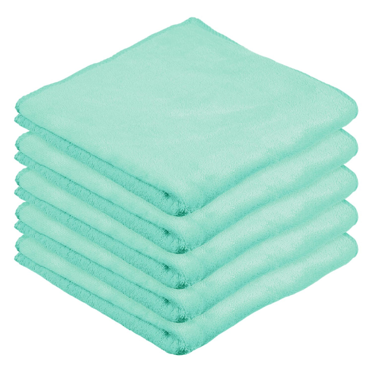 Kuber Industries Cleaning Towel | Reusable Cleaning Cloths for Kitchen | Duster Towel for Home Cleaning | 400 GSM Cleaning Cloth Towel for Car | Bike | 50x70 | Pack of 5 | Green