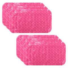 Kuber Industries Bath Mat | PVC Bathroom Mat | Shower Bath Mat | Floor Tub Mat | Foot Massager Mat | Anti-Skid Shower Bathroom Mat | B-02D |Pack of 6| Rose Red