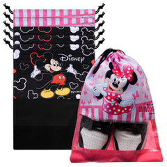 Heart Home Shoe Cover | Travel Shoe Storage Bags | Polyester Storage Bag | Drawstring Shoe Cover | Shoe Organizer with Clear window | Pack of 6 | Multi