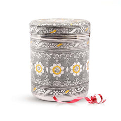 Kuber Industries 1600ml Silver Crafted Stainless Steel Containers for Kitchen with Lid | Aesthetic Multipurpose Storage Canister for Kitchen Organizer | Steel Dabba/Box for home | Silver