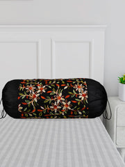 Heart Home Bolster Covers | Polyester Bolster Cover Set | Diwan Bolster Cover Set | Bolster Pillow Cover | Embroidery Design Masand Cover | 16x32 Inch | Pack of 4 | Multicolor
