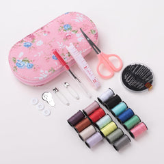 Kuber Industries Multifunctional Sewing Kit Set Of 43|Silai Machine Tools With Polyester Thread|Steel Secissors & Needles-Pack of 4 (Black)